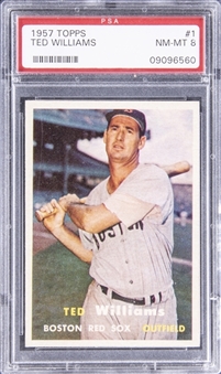 1957 Topps #1 Ted Williams - PSA NM-MT 8
